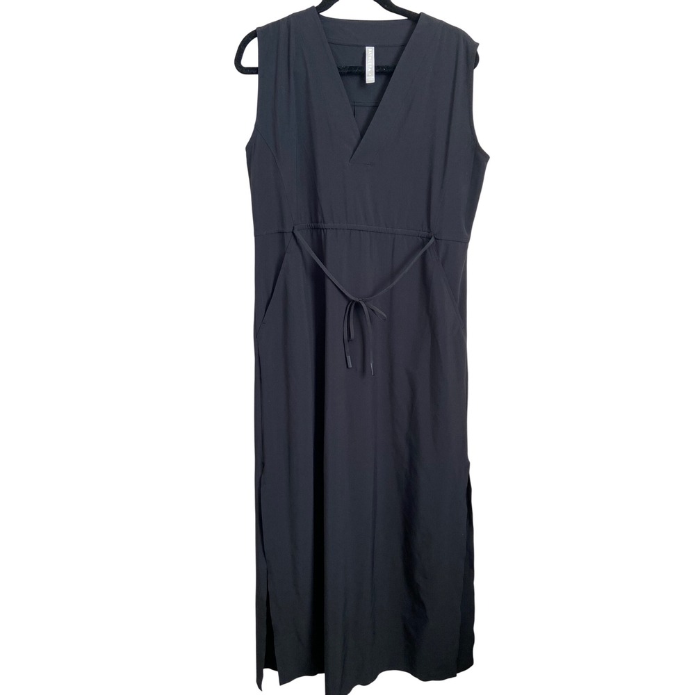Athleta Marlow Sleeveless V Neck Maxi Dress Size‎ Pockets Side Slits
